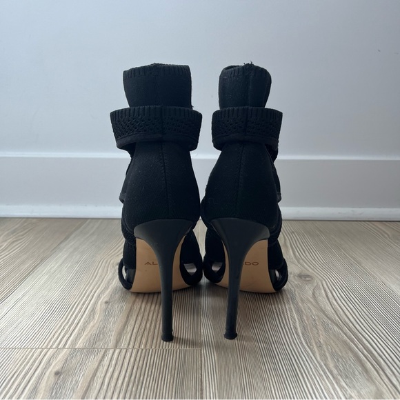Strappy Knit Black Stilettos - Picture 5 of 5